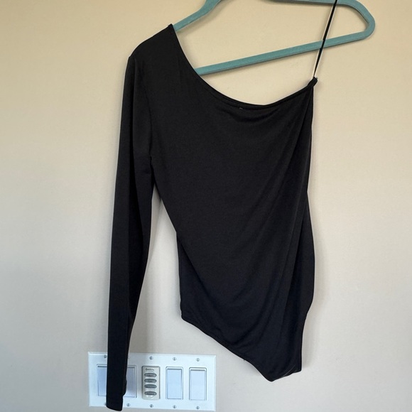 Stitch and Knot Christiane Cupro Single Sleeve Dark Grey Bodysuit - Picture 4 of 9